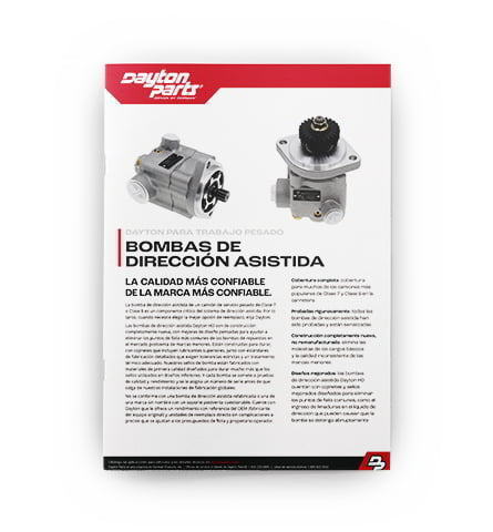 Bombas de dirección asistida para trabajo pesado - hoja de venta
